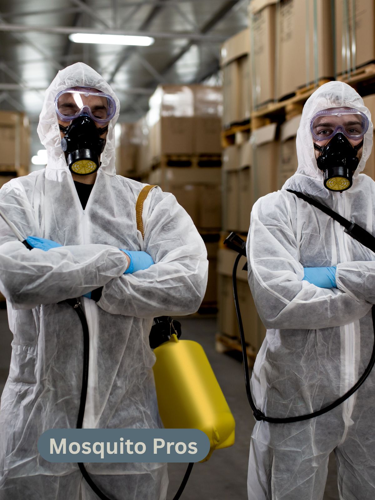 Professional mosquito control technicians treating property in Crestview